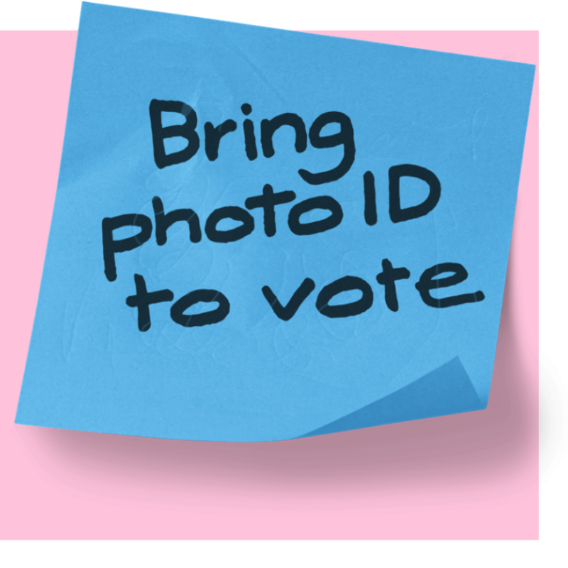 Bring photo ID to Vote